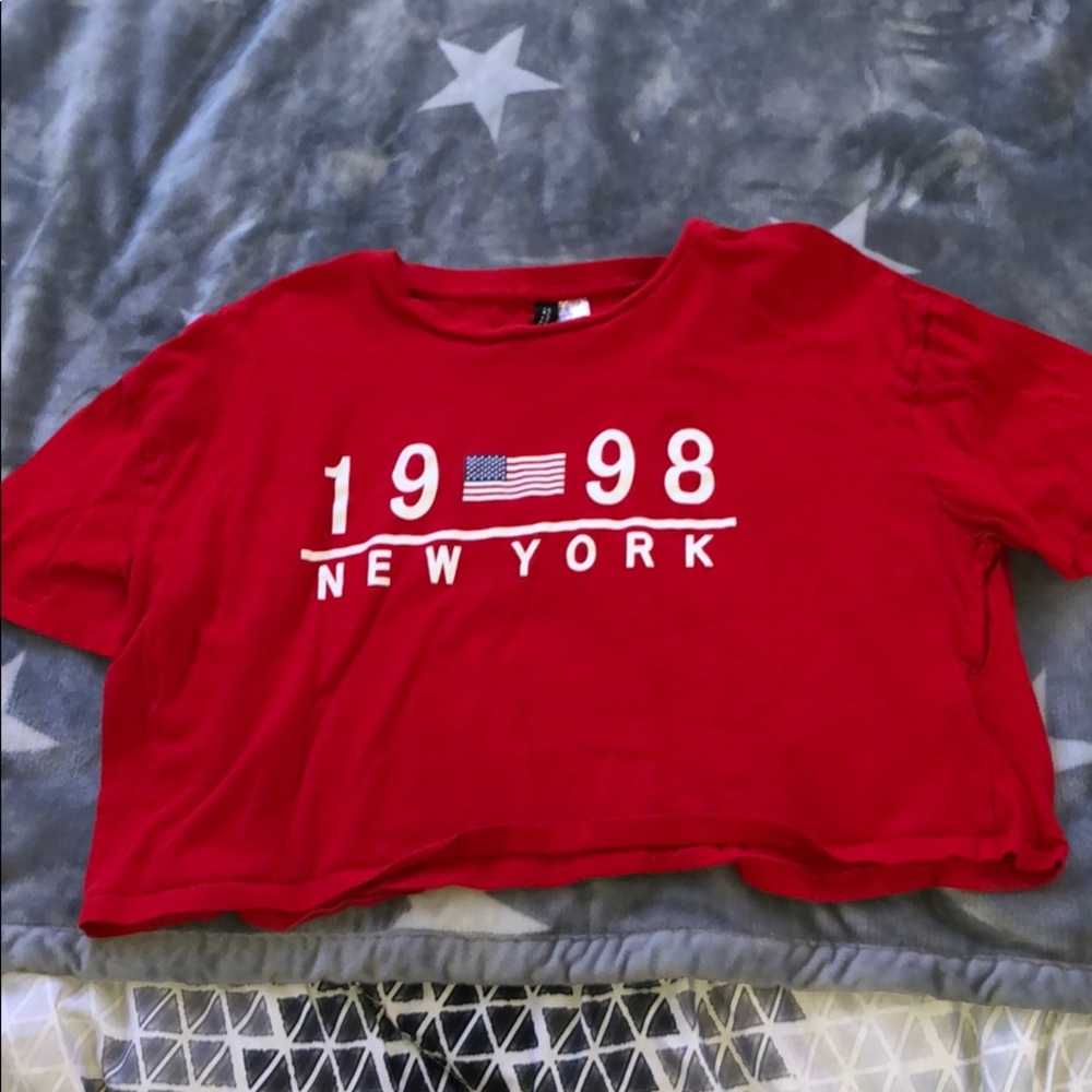 Red H&M crop top
